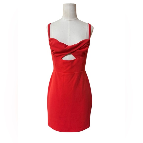 Runaway Womens Solace Mini Dress In Fire Red With Cut Out Size 6 US - Picture 4 of 8
